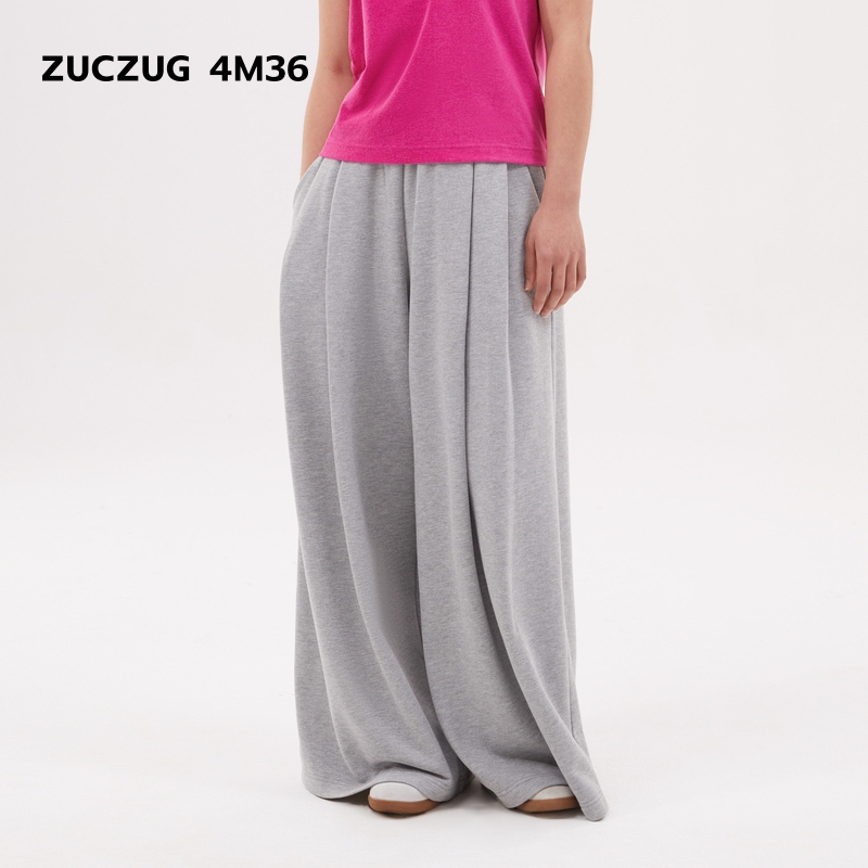 ZUCZUG4M36毛圈布褶裥阔腿裤