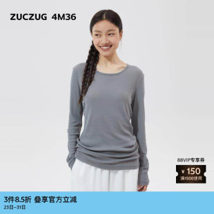 薄透罗纹合体长袖 素然ZUCZUG 女士经典 夏季 T恤 4M36