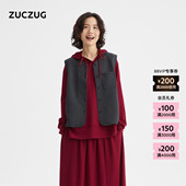 新品 ZUCZUG 素然 26春女士经典 简约红色双面杂色针织布马甲