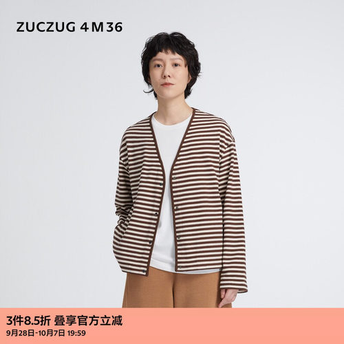 ZUCZUG4M36毛巾针织布V领开衫