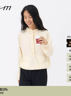 WHM绒感细格针织布连帽衫
