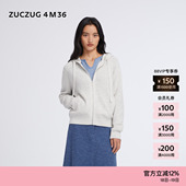 4M36 素然ZUCZUG 26春女士休闲华夫格微落肩横机带帽外套 新品