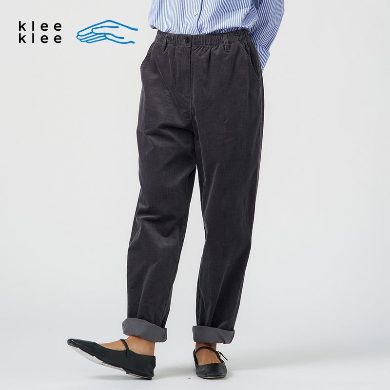 kleeklee环保棉灯芯绒锥裤