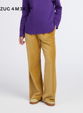 【新品】素然 ZUCZUG 4M36 26春女士细腻条绒针织布垂感喇叭长裤