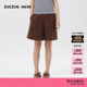 4m36 25夏经典 休闲女士简约基础款 素然ZUCZUG 丝麻短裤