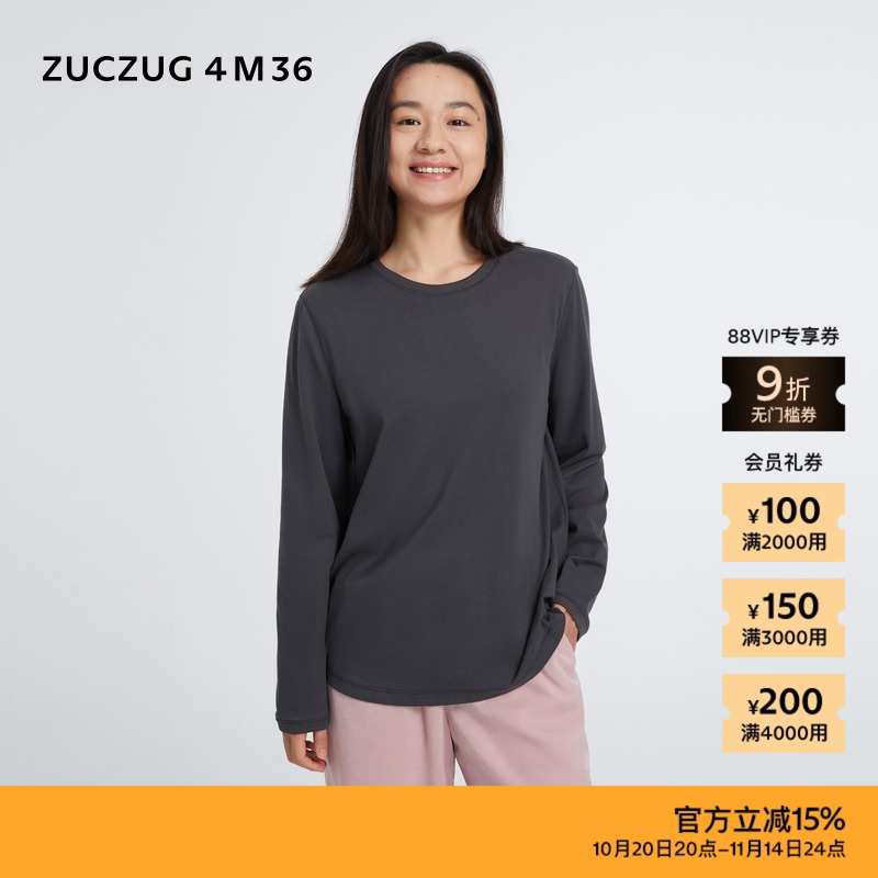 ZUCZUG4M36绒感棉针织布长袖T恤