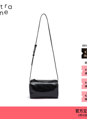 素然extra one 25夏经典休闲裂纹牛皮简约设计感圆筒包