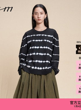 【新品】素然WHM 25冬季女士阔系设计感柔软针织布宽松长袖T恤