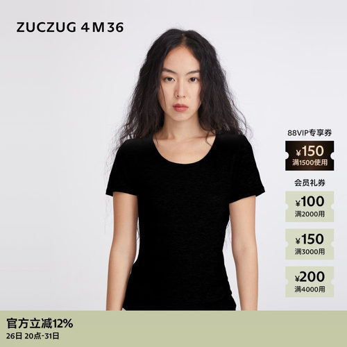 ZUCZUG4M36布大圆领短袖T恤