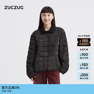 ZUCZUG 秋女士复古双面穿可拆卸领薄棉肌理短棉袄 素然