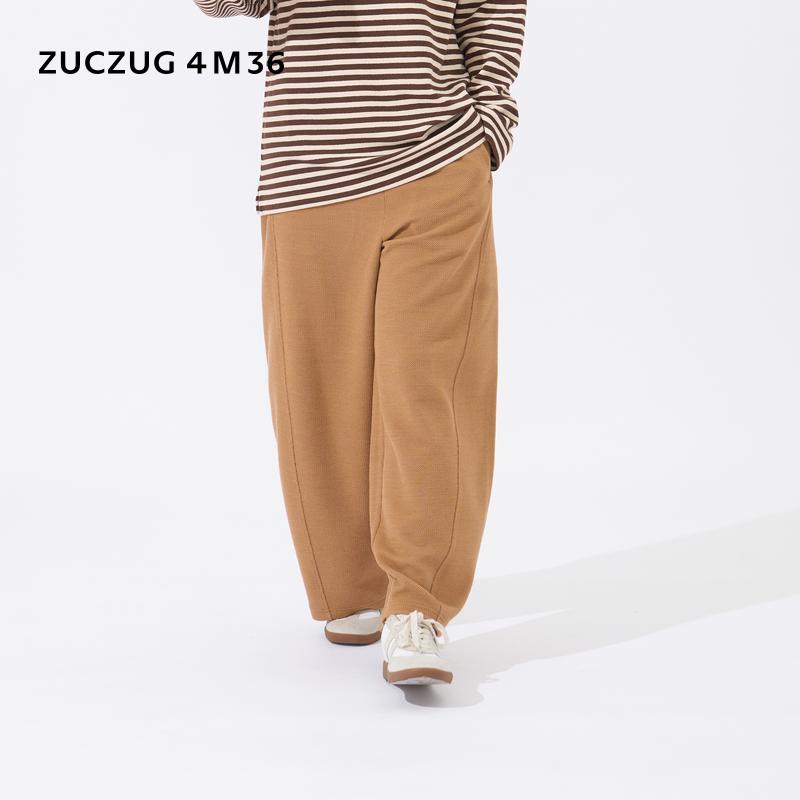 ZUCZUG4M36休闲羊毛珠地弧形裤