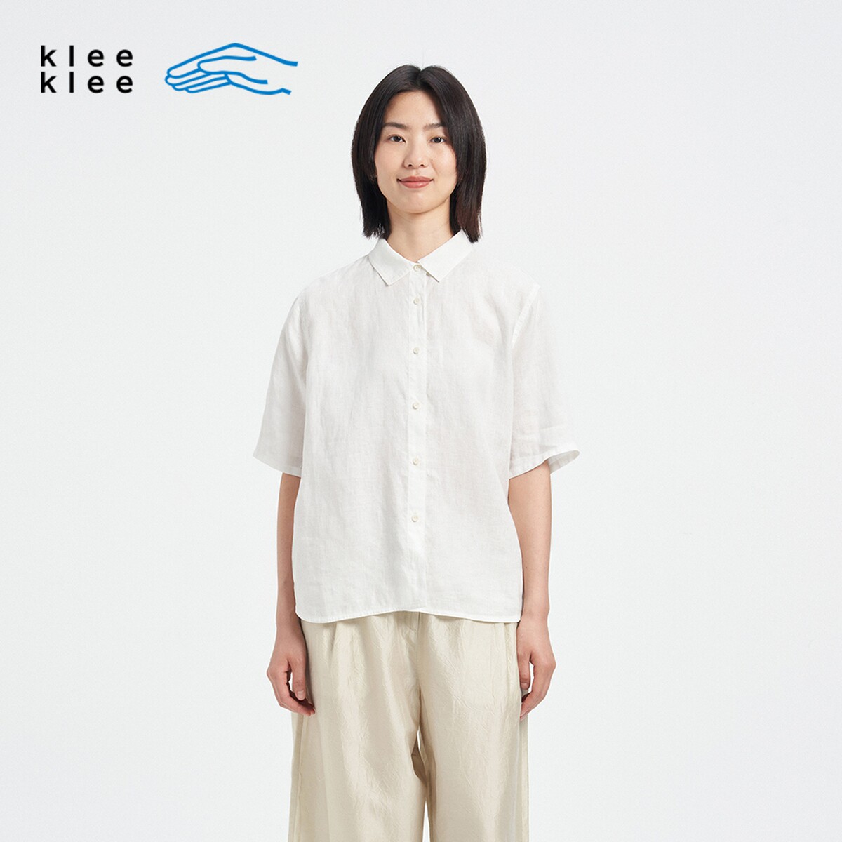 KleeKlee女士薄亚麻梭织布衬衫