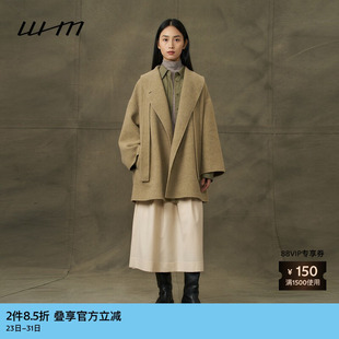 素然WHM 女士轻柔羊毛双面呢翻领气质复古短大衣 冬季