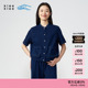 开衫 素然klee 女士航海环保棉靛蓝染竹节针织短袖 秋季 klee
