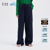 素然klee klee25秋女士环保棉宽松休闲松紧腰牛仔直筒裤