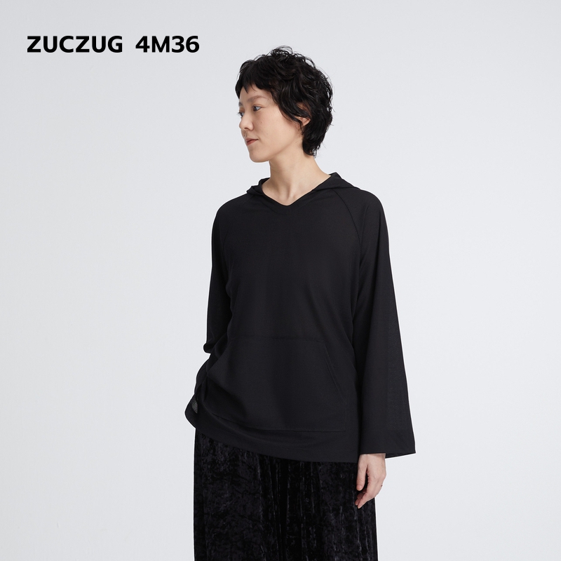 ZUCZUG4M36华夫格带帽宽松卫衣