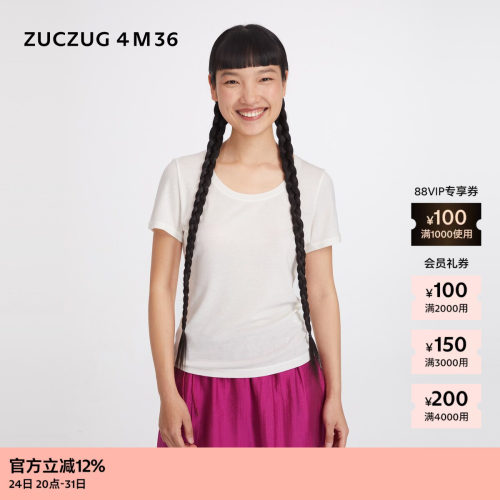 ZUCZUG4M36布大圆领短袖T恤