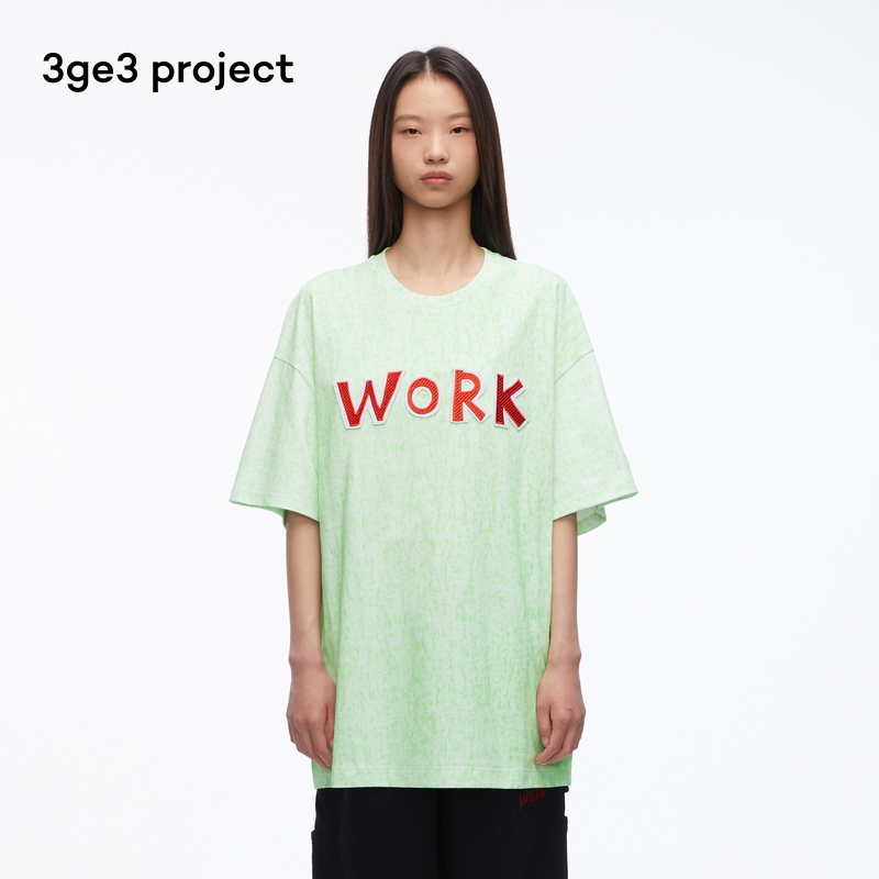 3ge3project蜡染针织布T恤