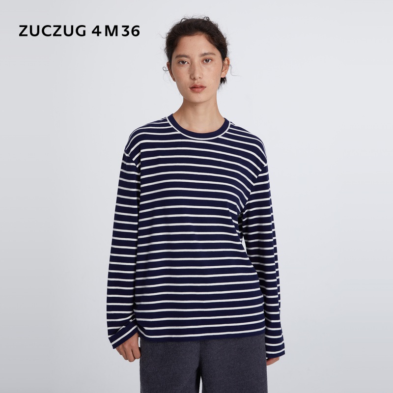 ZUCZUG4M36条纹针织布长袖T恤