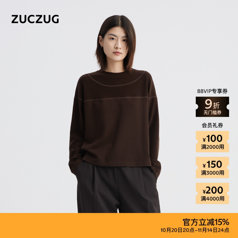 ZUCZUG素然绒感针织布长袖T恤