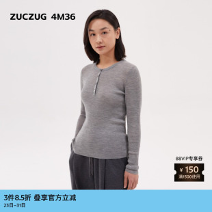 女士休闲细针羊毛亨利领打底 春季 素然ZUCZUG 4M36