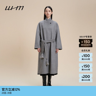 长大衣 冬女士斜纹羊毛双面呢保暖阔系连袖 素然 WHM