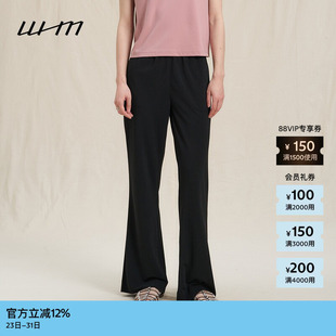 休闲简约气质做旧针织布抽褶喇叭裤 素然WHM 夏女士经典