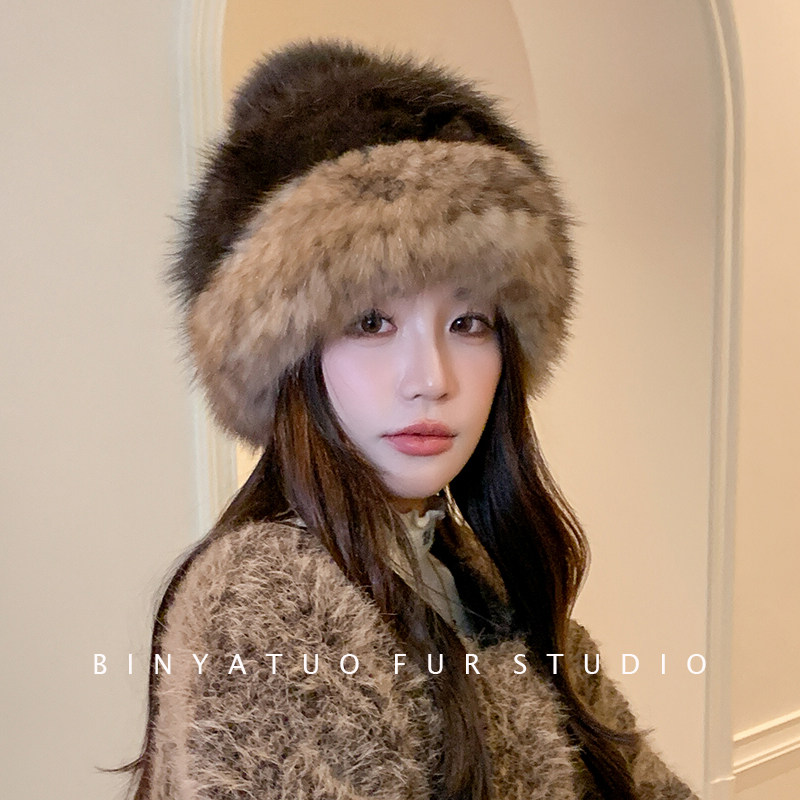 护耳帽秋冬女秋冬紫貂帽子