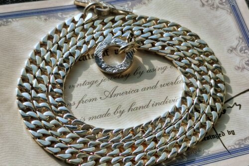 银币925银24k项链古巴链