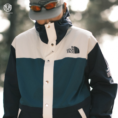 顽童MJFRESH OG系列IN YOUR FACE单排扣撞色拼接连帽外套冲锋衣