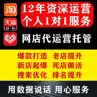 淘宝代运营整店铺托管新开网店个人直通车天猫推广PDD拼多多优化