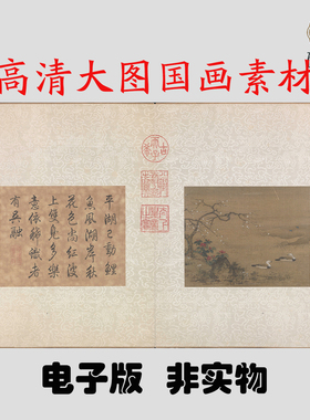 y160宋 佚名 寒塘凫侣图国画高清电子素材百度网盘发货非实物