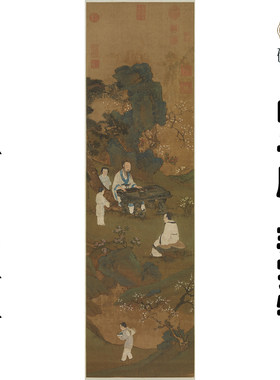 M121 明仇英梅石抚琴图高清电子素材百度网盘发货非实物