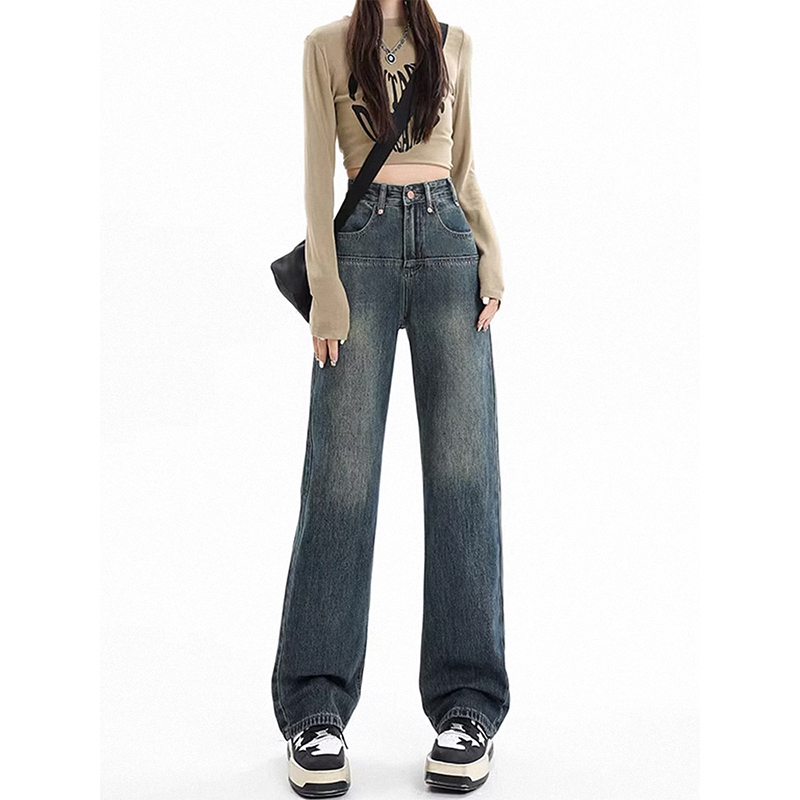 梨型身材微胖穿搭牛仔裤女~