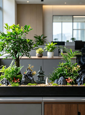 小叶紫檀黑骨茶高档微景观乔迁送礼客厅办公室绿植物盆栽桌面盆景