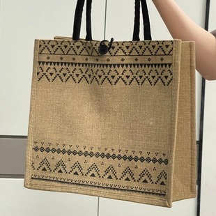 帆布包包女手提袋2025新款大容量托特包外出时尚麻布手提包定制礼