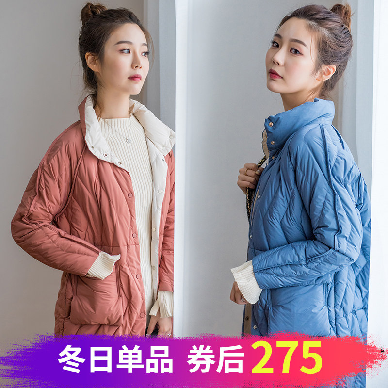 2018冬季新款轻薄羽绒服女装中长款韩版宽松大码立领外套潮时尚在类目 女装/女士精品, 羽绒服中 - 来自Buy2taobao.com提供专业的淘宝代购服务