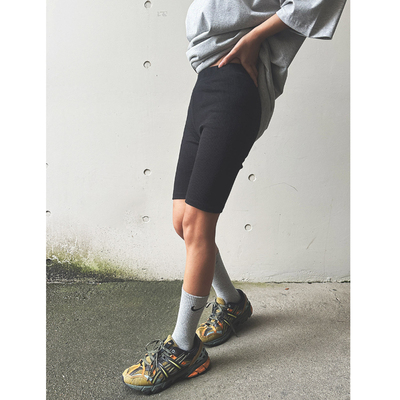 韩国修身纯色高腰休闲打底短裤