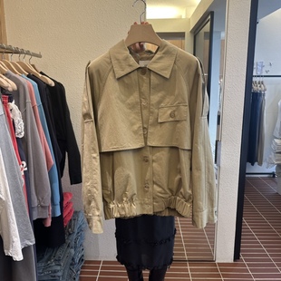 L帅气英伦风翻领宽松长袖 韩国代购 CHOI 2025秋款 夹克短外套 女装