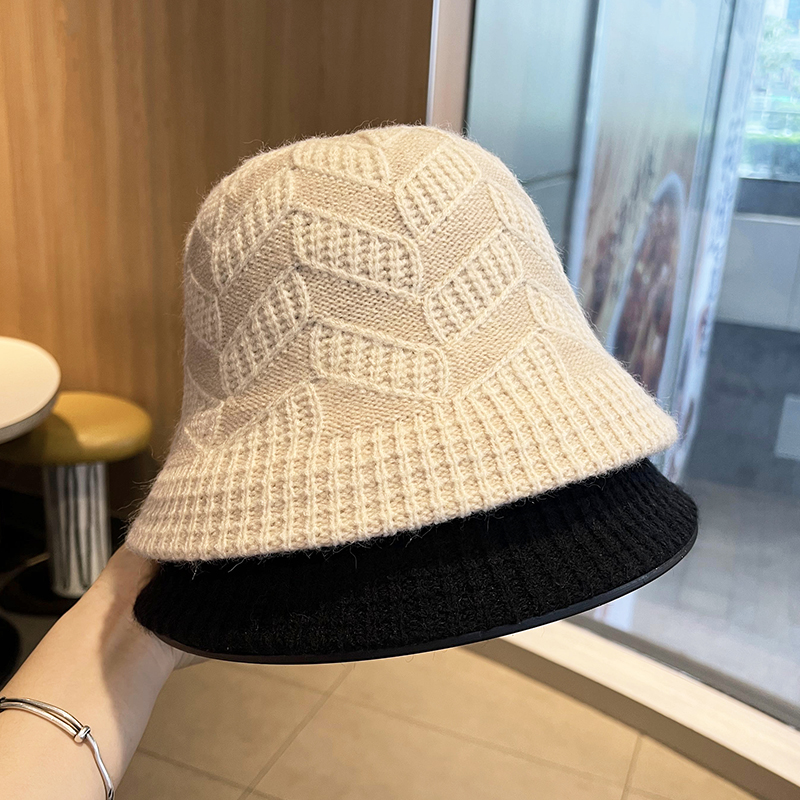 显脸小毛线水桶帽女秋冬季