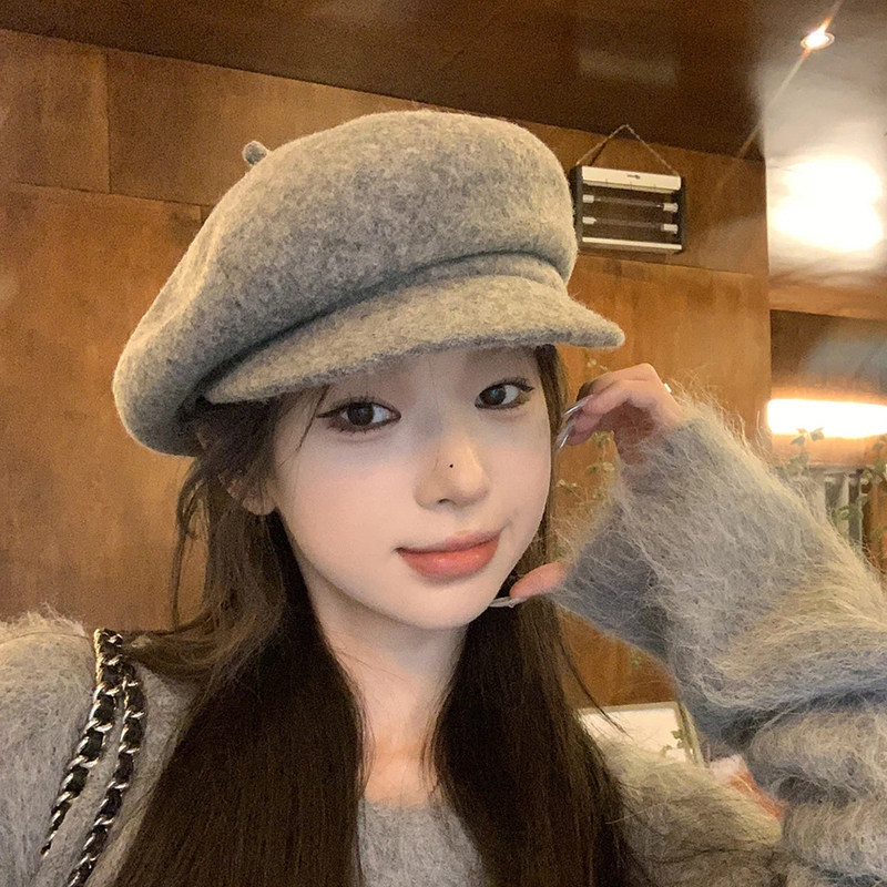 羊毛呢贝雷帽女秋冬季百搭气质鸭舌帽子韩版显脸小保暖复古报童帽,服饰配件/皮带/帽子/围巾,帽子,淘宝优惠券,粉丝福利购,淘宝优惠卷