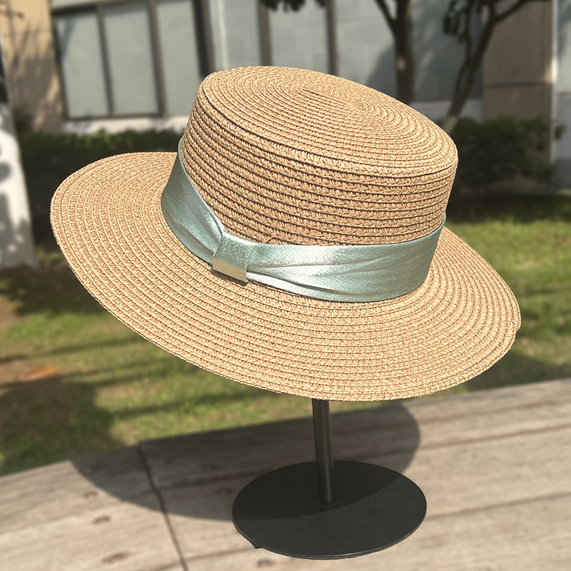 法式平顶草帽女夏季海边度假