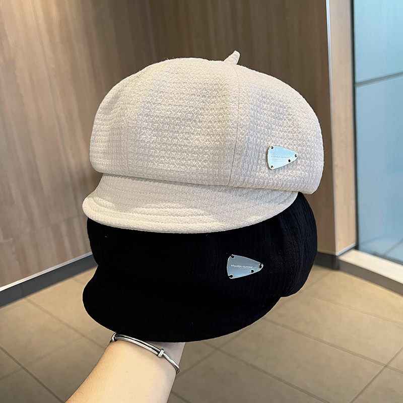 韩版短檐八角帽女春秋季时尚百搭鸭舌贝雷帽子复古金属标画家帽潮,服饰配件/皮带/帽子/围巾,帽子,淘宝优惠券,粉丝福利购,淘宝优惠卷