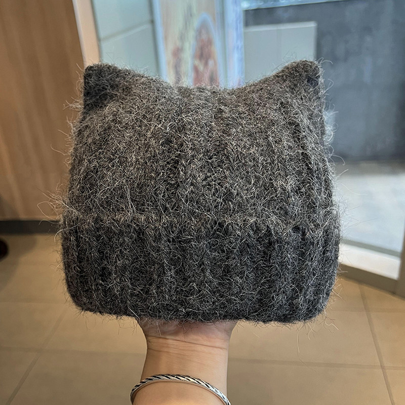 可爱猫耳朵毛线帽女秋冬季保暖羊毛针织帽子显脸小宽松护耳包头帽,服饰配件/皮带/帽子/围巾,帽子,淘宝优惠券,粉丝福利购,淘宝优惠卷