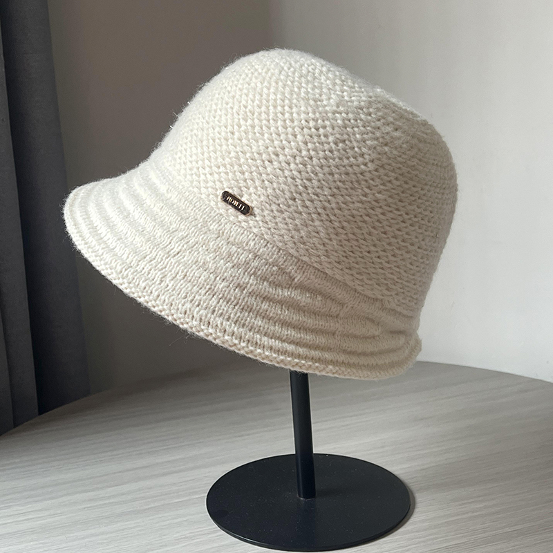 韩版毛线渔夫帽女秋冬季显脸小