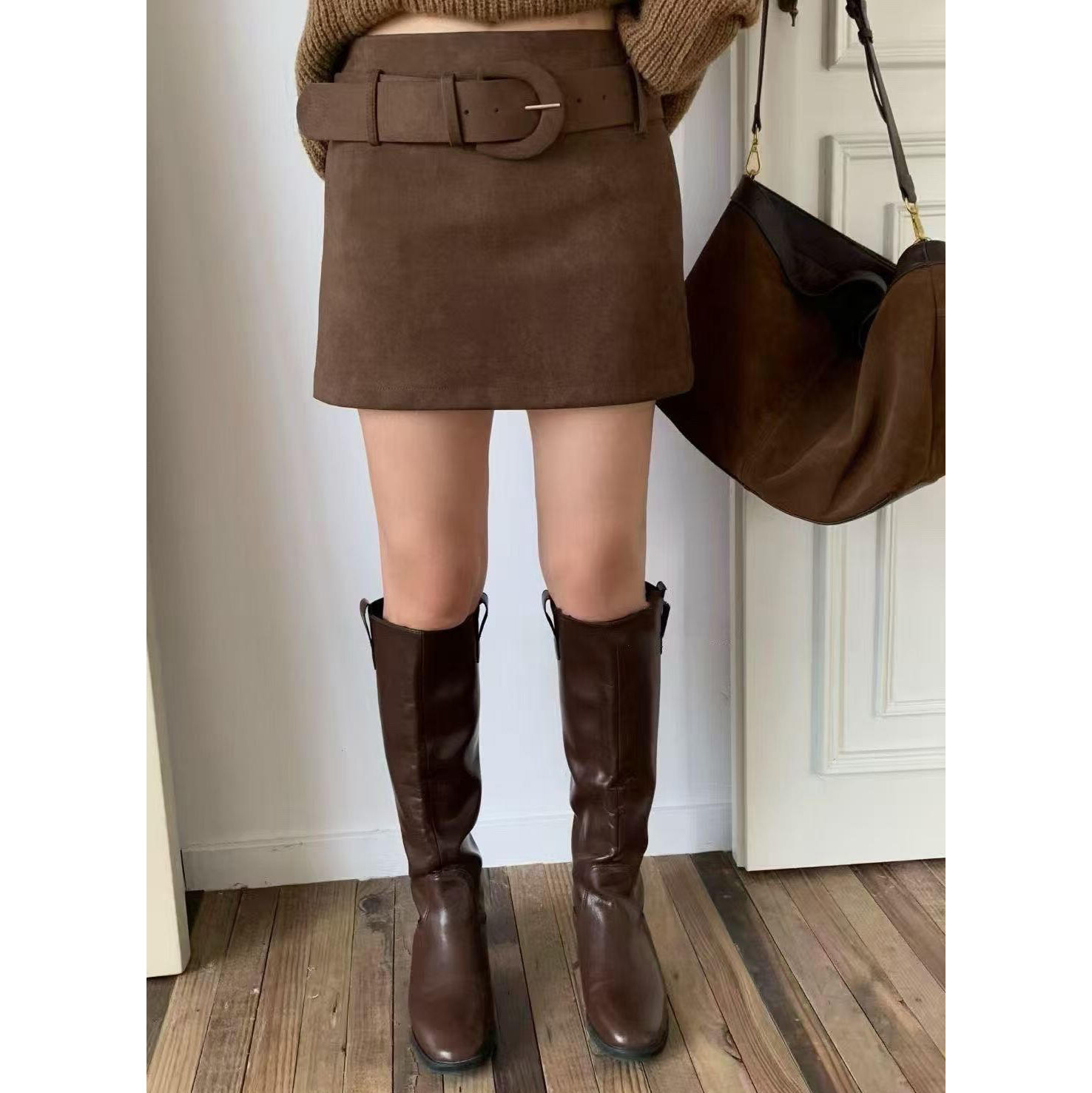 2025秋冬新款百搭显瘦简约赫本风高腰包臀裙裤半身裙配腰带,女装/女士精品,半身裙,淘宝优惠券,粉丝福利购,淘宝优惠卷