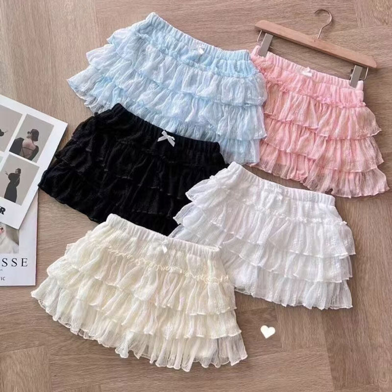 甜美减龄蝴蝶结蕾丝蛋糕半身裙女秋季2026荷叶边高腰A字蓬蓬短裙,女装/女士精品,半身裙,淘宝优惠券,粉丝福利购,淘宝优惠卷