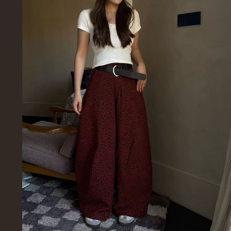 今年流行豹纹弯刀裤女秋2026新款显瘦宽松阔腿拖地镰刀裤,女装/女士精品,休闲裤,淘宝优惠券,粉丝福利购,淘宝优惠卷