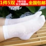 5 đôi tất nữ mùa xuân và mùa hè siêu mỏng vớ cotton thoáng khí trong ống mùa thu vớ trắng ngắn vớ thể thao - Vớ bông vớ  chính hãng