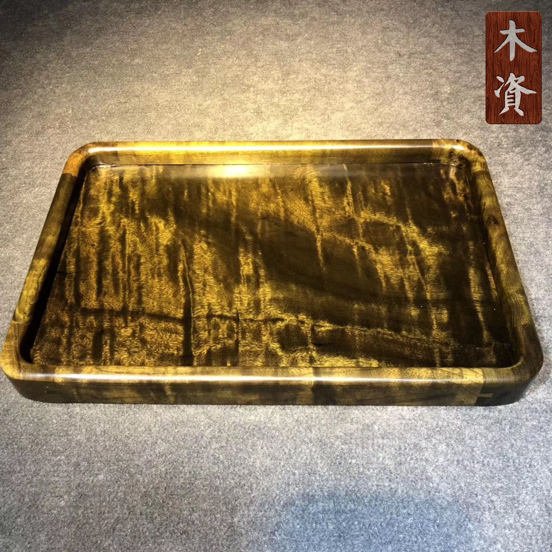 正宗四川金丝楠木阴沉木托盘水果盘实木手工茶水盘艺家居饰品送礼